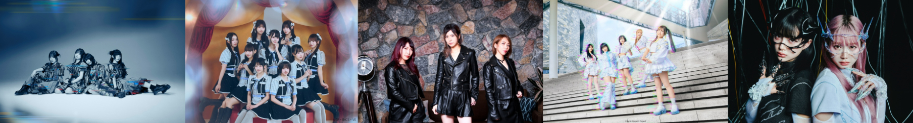 左から、CYNHN、高嶺のなでしこ、TOKYO GROOVE JYOSHI、夢限大みゅーたいぷ、REIRIE 『第22回東京国際ミュージック・マーケット（22nd TIMM）』DAY1出演アーティスト