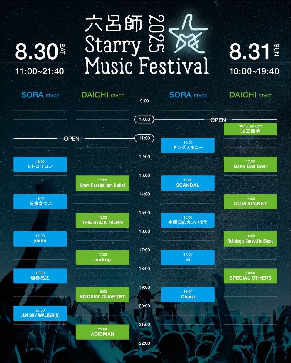 『六呂師 Starry Music Festival 2025』タイムテーブル