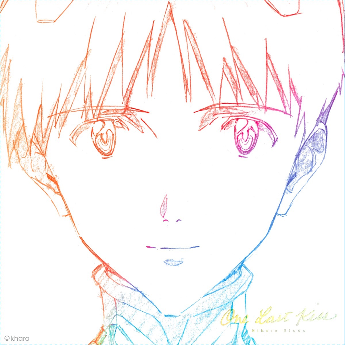 NEW E.P. 「One Last Kiss」通常盤ジャケット写真 ※シンジ絵柄 (C)カラー／Project Eva.　(C)カラー／EVA製作委員会　(C)カラー