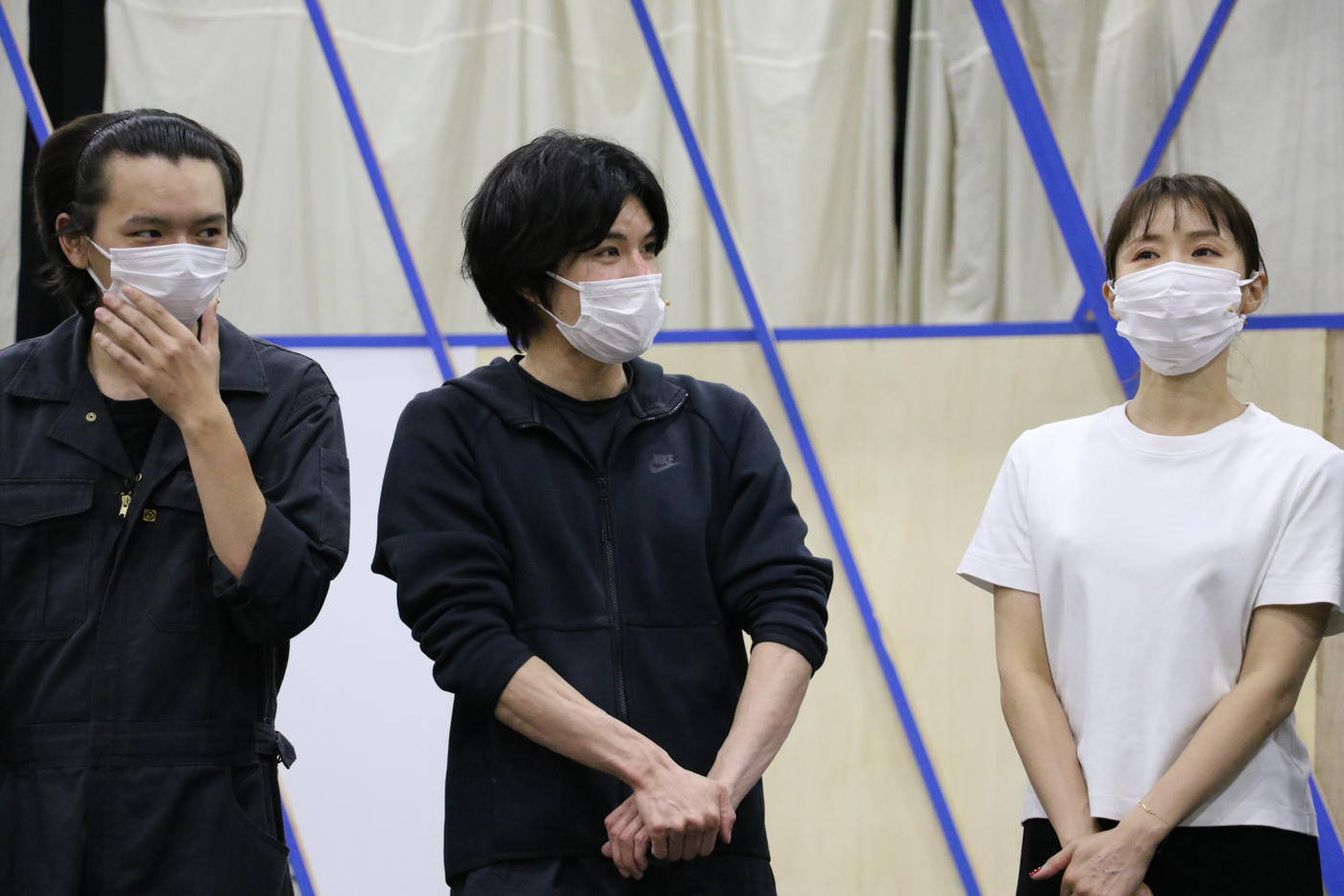 （左から）濱田、柿澤、笹本