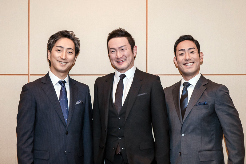 （左から）中村七之助、中村獅童、中村勘九郎