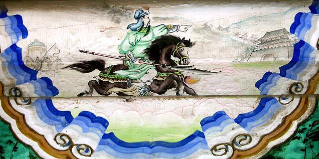 赤兎馬に騎乗している関羽/Shizhao/2005年11月1日 出典=ウィキメディア・コモンズ (Wikimedia Commons)