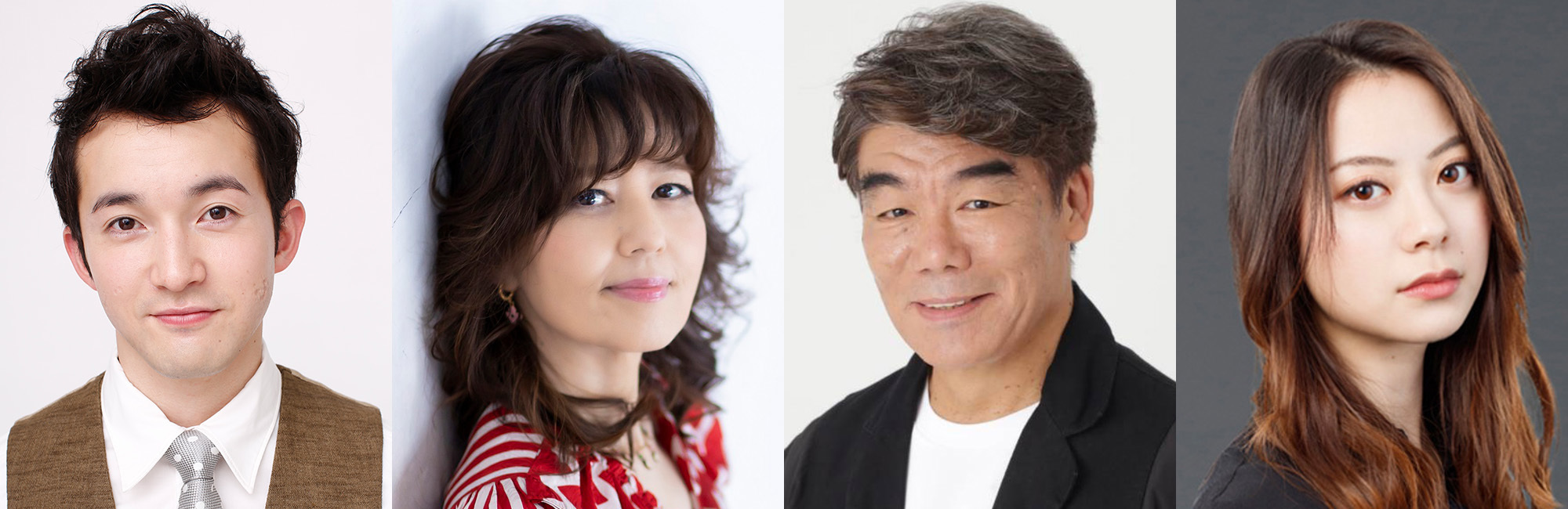 左から、浅利陽介、石野真子、村田雄浩、山下リオ　朗読劇『青空』福岡公演キャスト