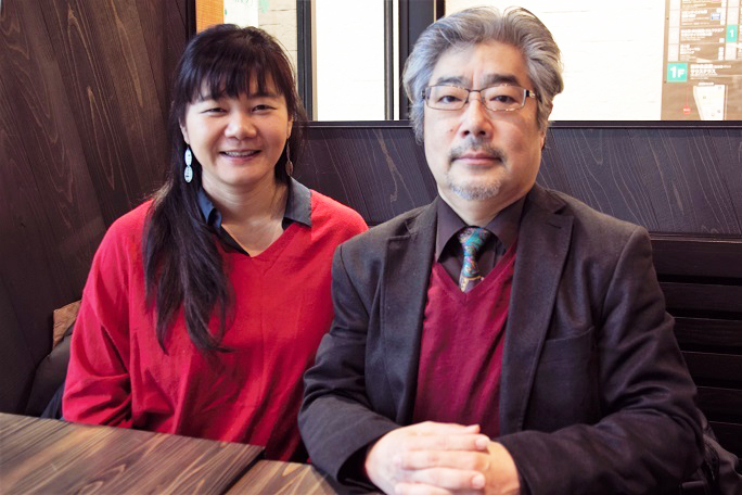 コンサートを企画した石田聖子と、日本センチュリー交響楽団コンマスの後藤龍伸