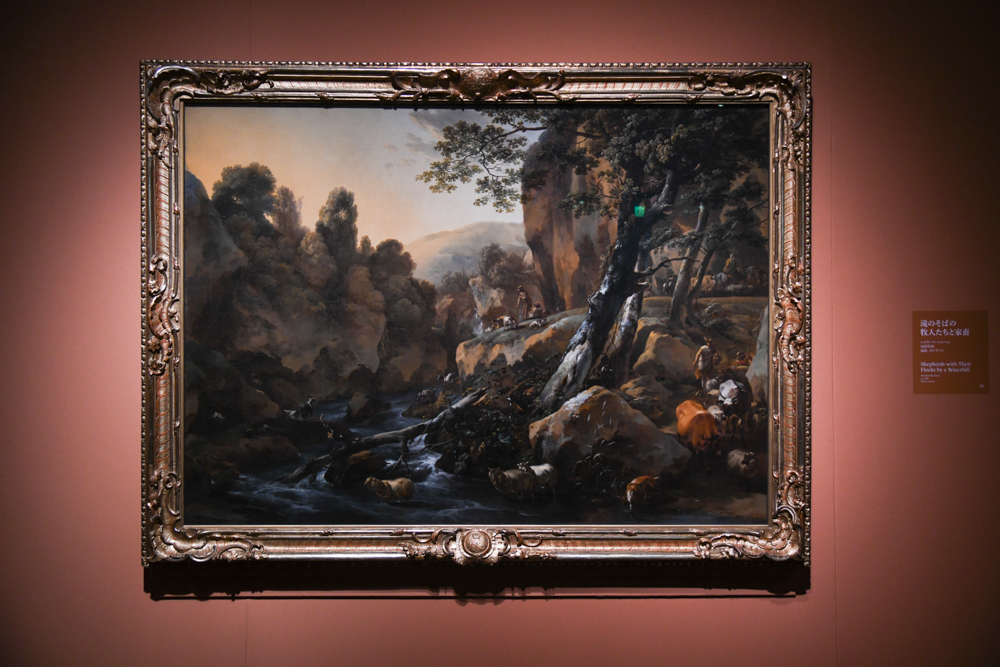 ニコラース・ベルヘム《滝のそばの牧人たちと家畜》 1655年頃 ドレスデン国立古典絵画館蔵