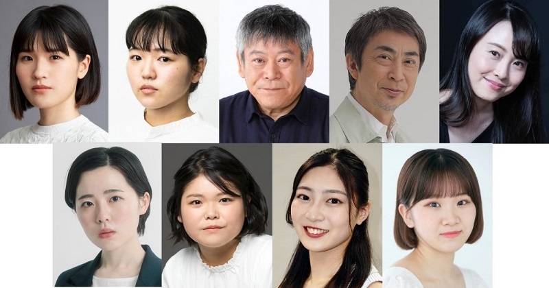 上段左より　堺小春　井上向日葵　おかやまはじめ　近江谷太朗　林田麻里  下段左より　谷川清夏　庄司ゆらの　桜木雅　北原日菜乃