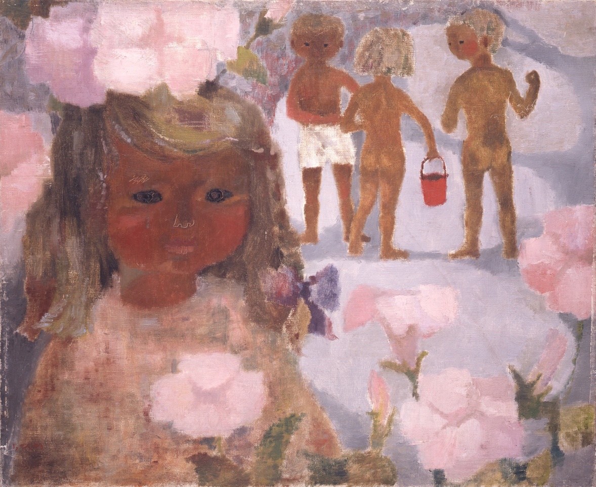 ハマヒルガオと少女　1950年代中頃　ちひろ美術館蔵