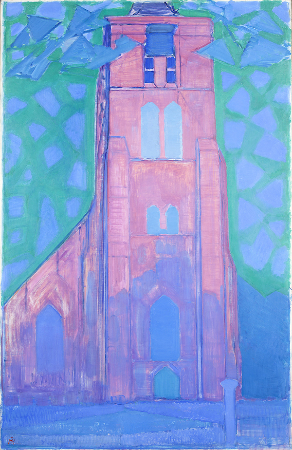 ピート・モンドリアン《ドンブルグの教会塔》1911年　油彩、カンヴァス　デン・ハーグ美術館　Kunstmuseum Den Haag