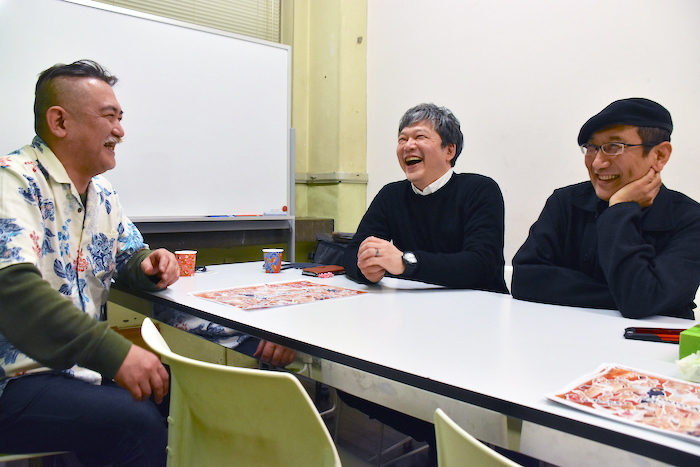 後藤ひろひと、三上市朗、、川下大洋（左から）