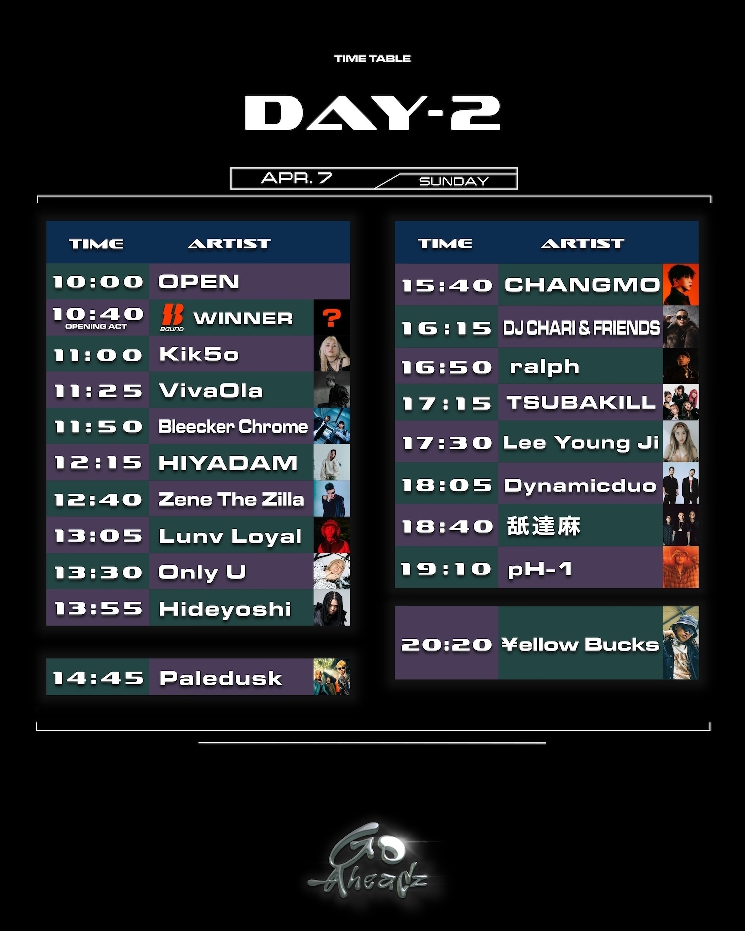 『eplus presents GO-AheadZ』DAY2 タイムテーブル