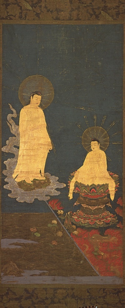 重要文化財 《二河白道図》 鎌倉時代、島根・萬福寺蔵、前期（4/13～5/12）、写真：島根県立古代出雲歴史博物館